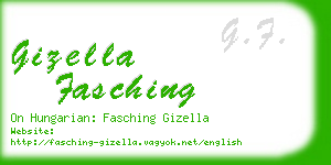 gizella fasching business card